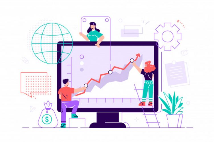 business-people-are-pushing-up-their-graph-upward-teamwork-business-presentation-flat-illustration-graphic-design-business-concept-mobile-assistant-mobile-banking-business-assistant_126608-230